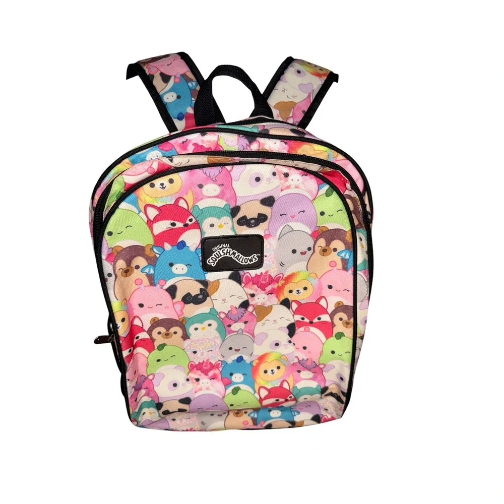 Squishmallows Kids Backpack Multicolor All Over Character Print School Bag 15in